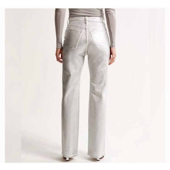 abercrombie fitch the 90's relaxed jean high rise silver Denim 24 00 - Picture 5 of 9